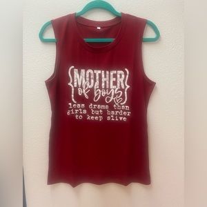 NWOT Womans M Mother of Boys Tank Top